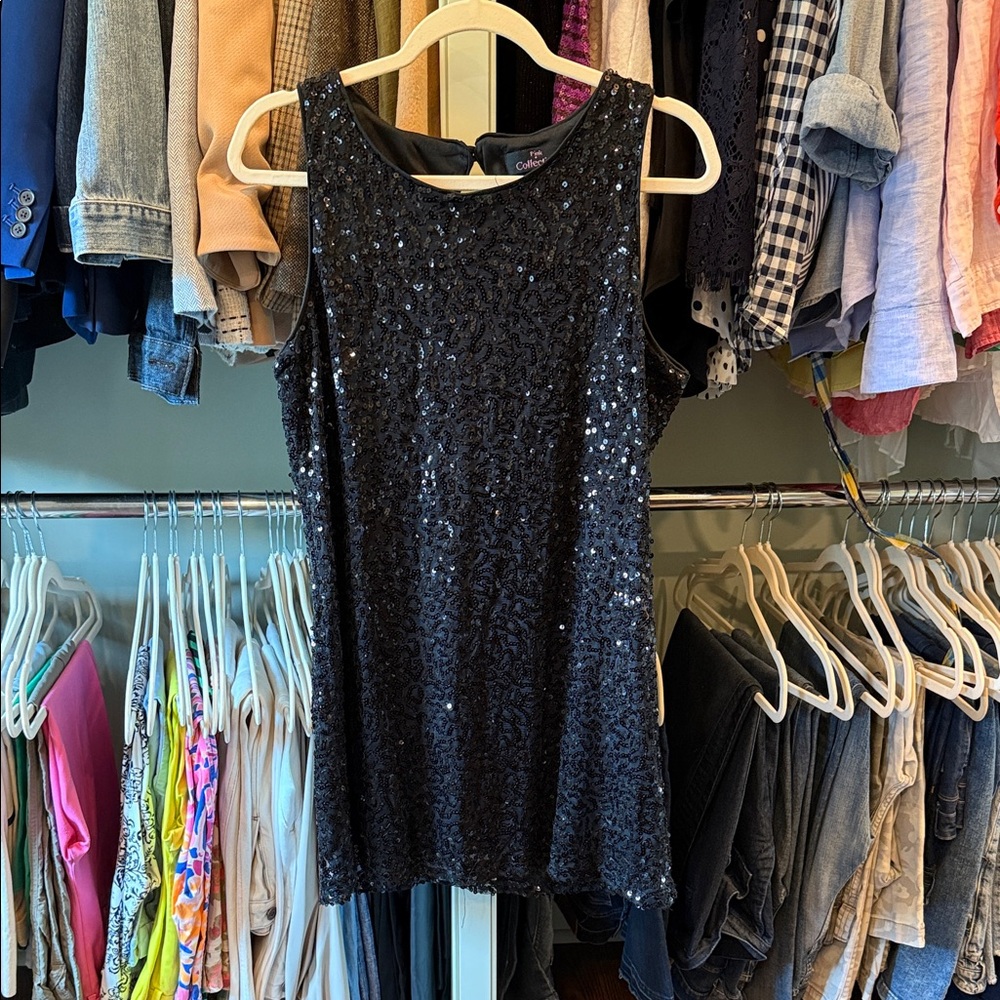 Chic Black Sequin Mini Dress